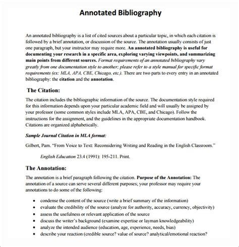 annotated bibliography samples  ms word