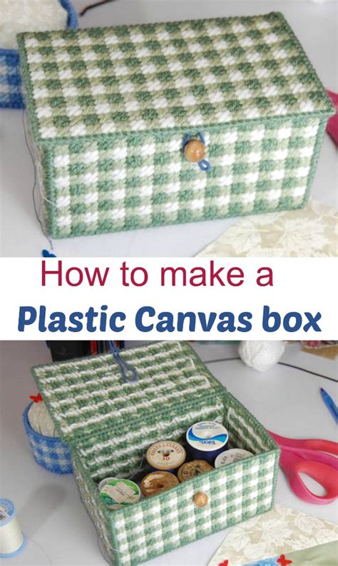 plastic canvas box gingham thread  pattern