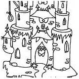 Coloring Pages Haunted House Noose Scary Rope Hangman Castle sketch template