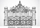 Gates Wrought Fence Driveway Forge sketch template