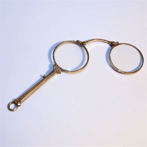 antique 1880 french double gold pendant lorgnette eye glasses from