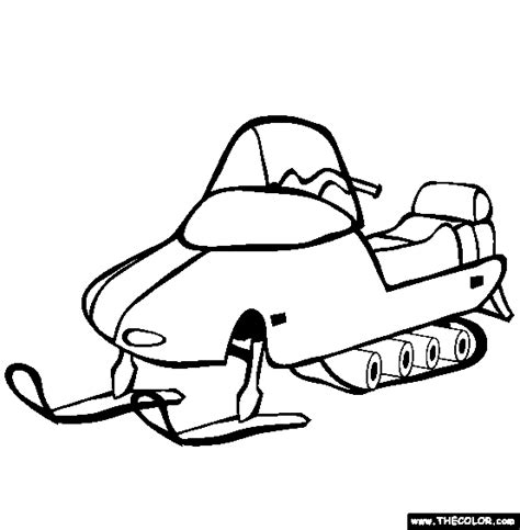 snowmobile skidoo transportation  printable coloring pages