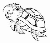 Turtle Sea Coloring Pages Cute Baby Printable Color Colouring Kids Animals Christmas Categories Number sketch template