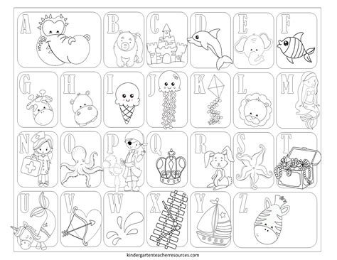 alphabet coloring worksheets  kindergarten worksheets  kindergarten