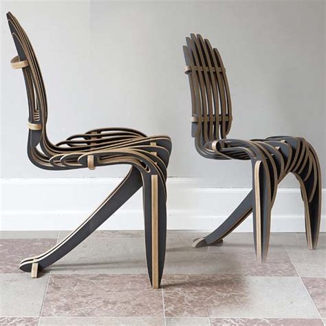 Laser Cut Wooden Modern Chair Design Cnc Wood Furniture Template Vector
