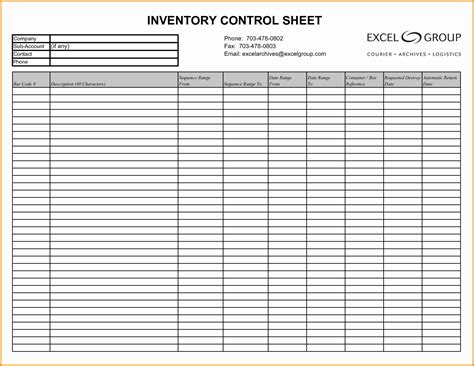 estate inventory examples