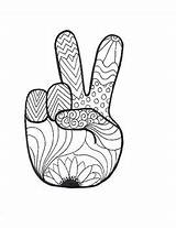 Peace Coloring Sign sketch template