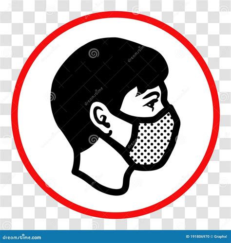 wear  face mask sign stock vector illustration  dust
