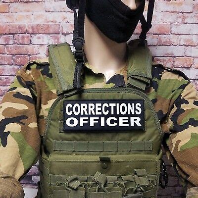 corrections officer black tactical hook plate carrier patch ebay