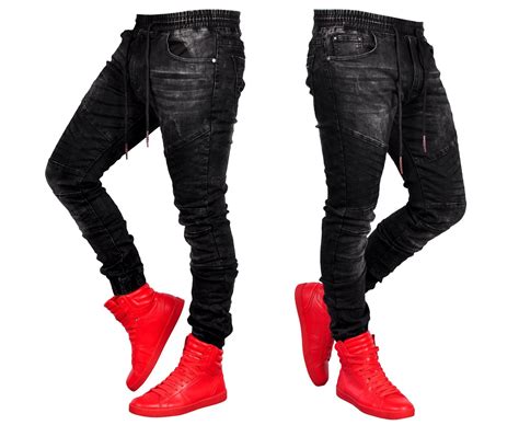 china  arrival elastic waist mens skinny black ripped jeans china men jeans  skinny