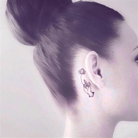 11 tiny tattoo ideas for behind your ear from celebrity tattoo artists