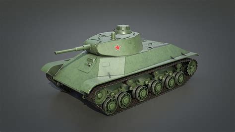 soviet light tank weapon cgtrader