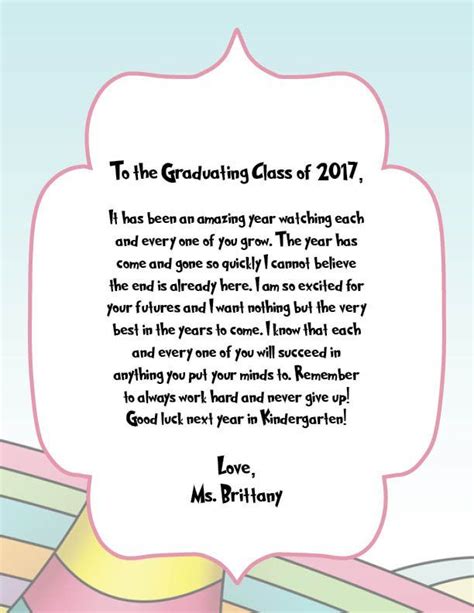 graduation letter  kids harbor students  teachers graduation