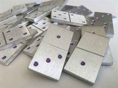 mini dominoes  purple pips aluminum