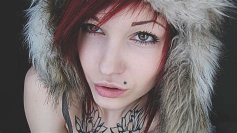 🥇 Tattoos Women Redheads Piercings Wallpaper 100776