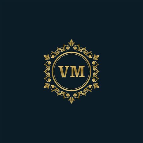 letter vm logo  luxury gold template elegance logo vector template