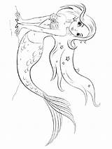 Mermaid Coloring Pages Printable Color Girls Recommended sketch template