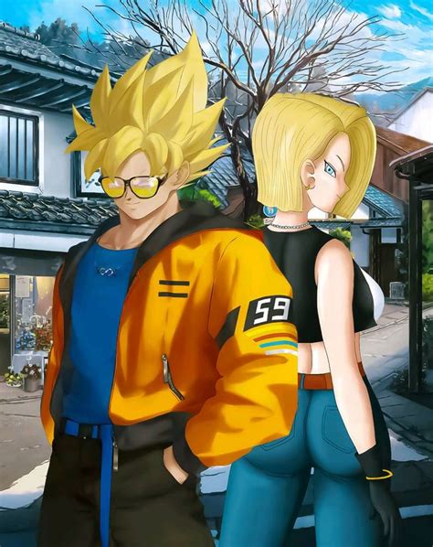 Goku And Android 18 By Satzboom On Deviantart Anime Dragon Ball Goku