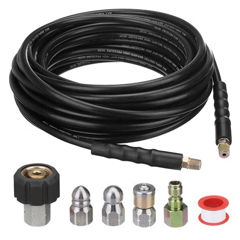 sewer jetter kit  pressure washer ft drain cleaning hose  psi sewer jetter nozzles kit