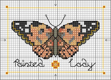 cross stitch pattern   butterfly   wings   words raised lady