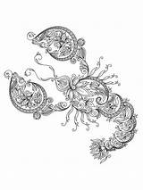 Crayfish Zentangle Henna sketch template