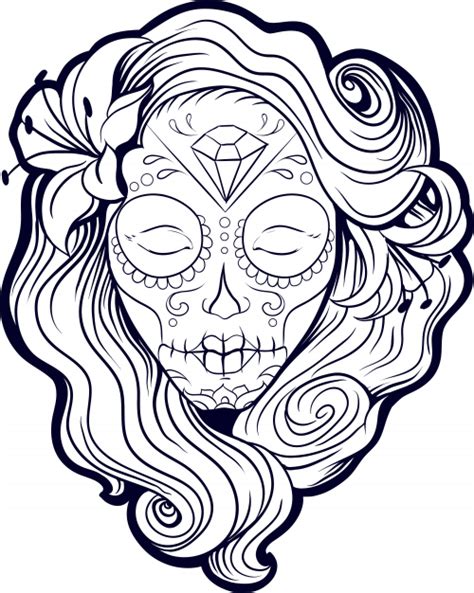 sugar skull coloring page coloring page  kids coloring home