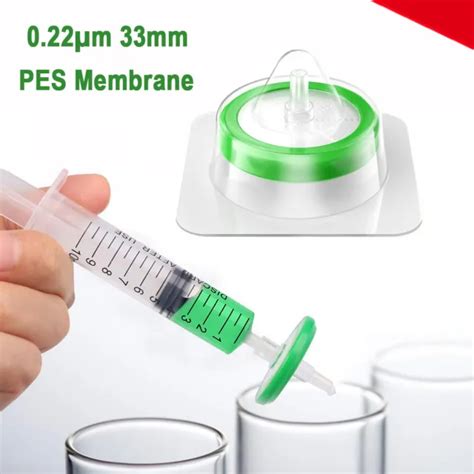 lab sterile syringe filter pes  micron pore size mm diameter