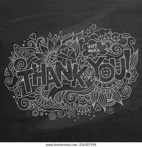 thank you vector hand lettering doodles stock vector royalty free