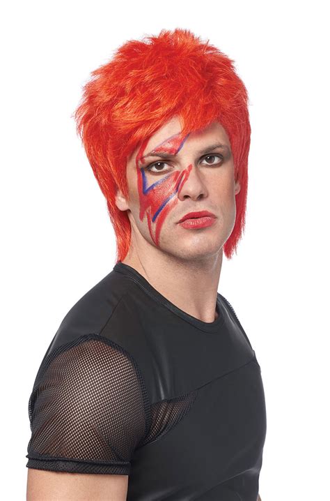 glam rocker wig neon orange