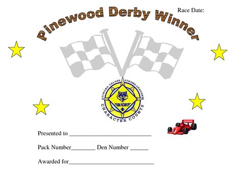 pin  cub scouts  pinewood derby certificate template cumedorg