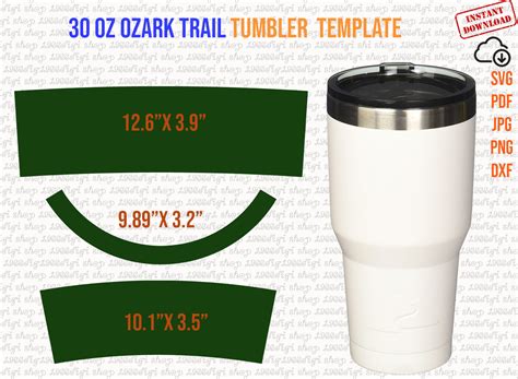 oz tumbler template size