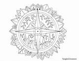 Compass Tangled sketch template