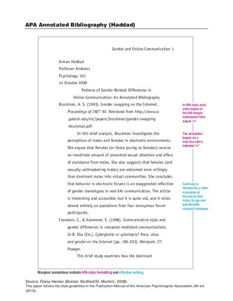 annotated bibliography     edition format  citation