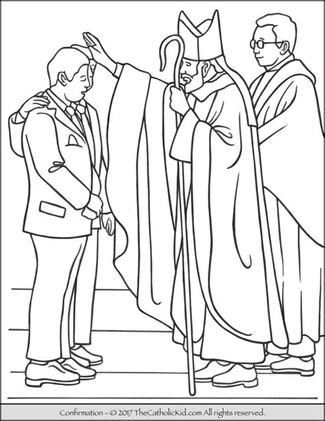 sacrament  confirmation coloring page thecatholickidcom