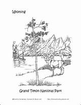 Coloring Pages Teton Grand National Park Choose Board Parks Yellowstone sketch template