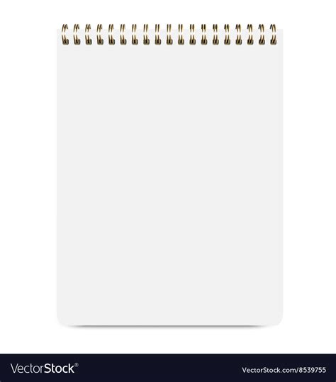 blank realistic notepad isolated  white vector image