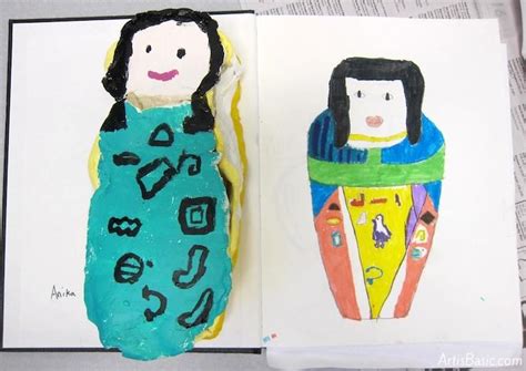 egyptian clay sarcophagus art project     graders artists