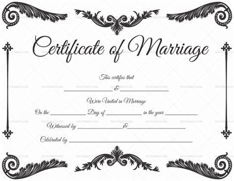 customize  marriage certificate templates  word  format