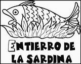 Sardina Entierro Colorea Febrero Pinta Animales Dibujalia sketch template