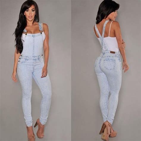 snow washed skinny jumpsuit jeans of sexy girls photos from