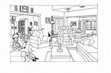 Room Living Template Coloring Pages sketch template