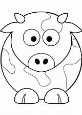 Coloring Pages Cow Cute Cartoon Face Drawing Color Printable Baby Kids Animals Simple Cows Cattle Print Drawings Sheets Skill Clipart sketch template