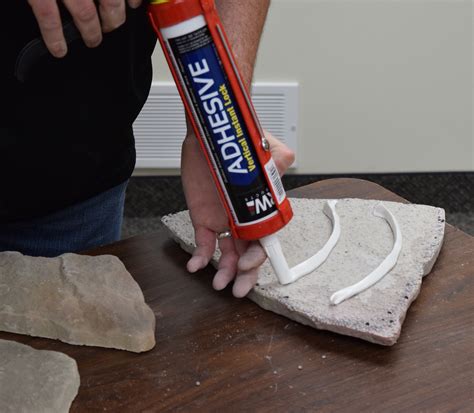 srw products introduces   adhesive technology  lock stone  place instantly  vertical