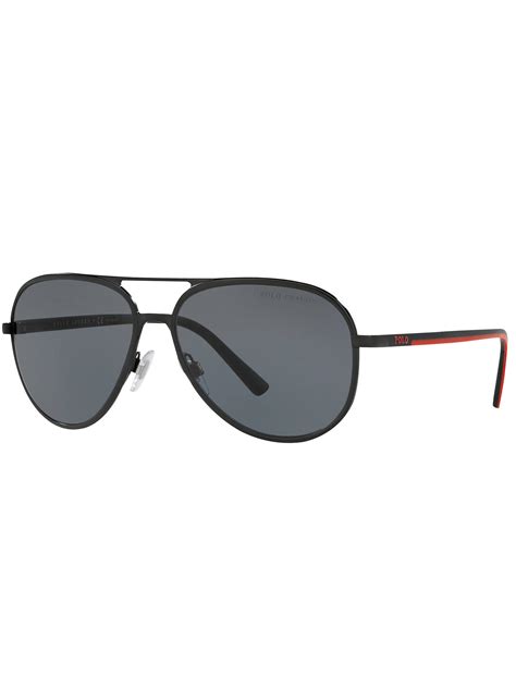 polo ralph lauren ph3102 men s polarised aviator sunglasses black at