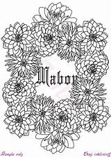 Mabon Colouring Dahlia Sheet Flower Diy Autumn sketch template