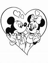 Minnie Mickey Coloring Pages Kissing Getcolorings Kisses sketch template