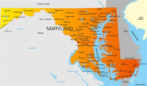 maryland map guide   world