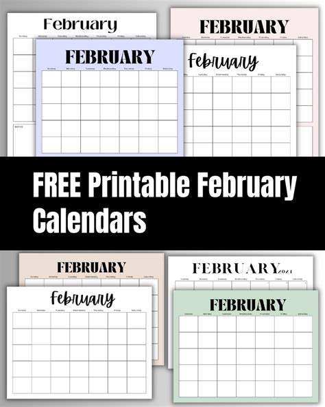 february  printable calendar  printable calendars