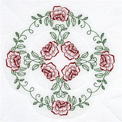 jack dempsey quilt blocks  circle  roses walmartcom walmartcom