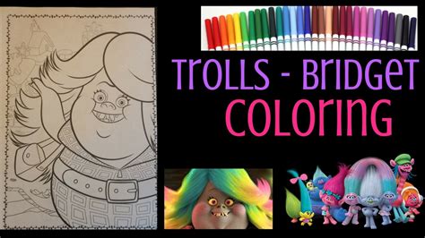 trolls coloring book bridget coloring  markers lady glitter